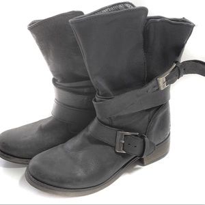 Steve Madden Brewzzer leather Combat Moto Boots (fit like a 7)